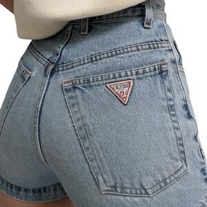 GUESS Vintage Light Blue Wash High Waist Jean Shorts 29